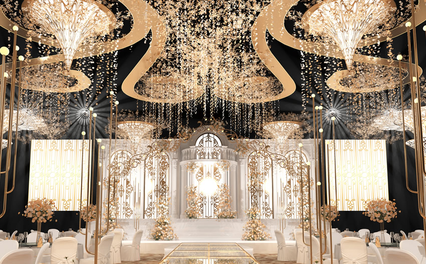 简阳花木兰喜事汇金色大厅效果展示